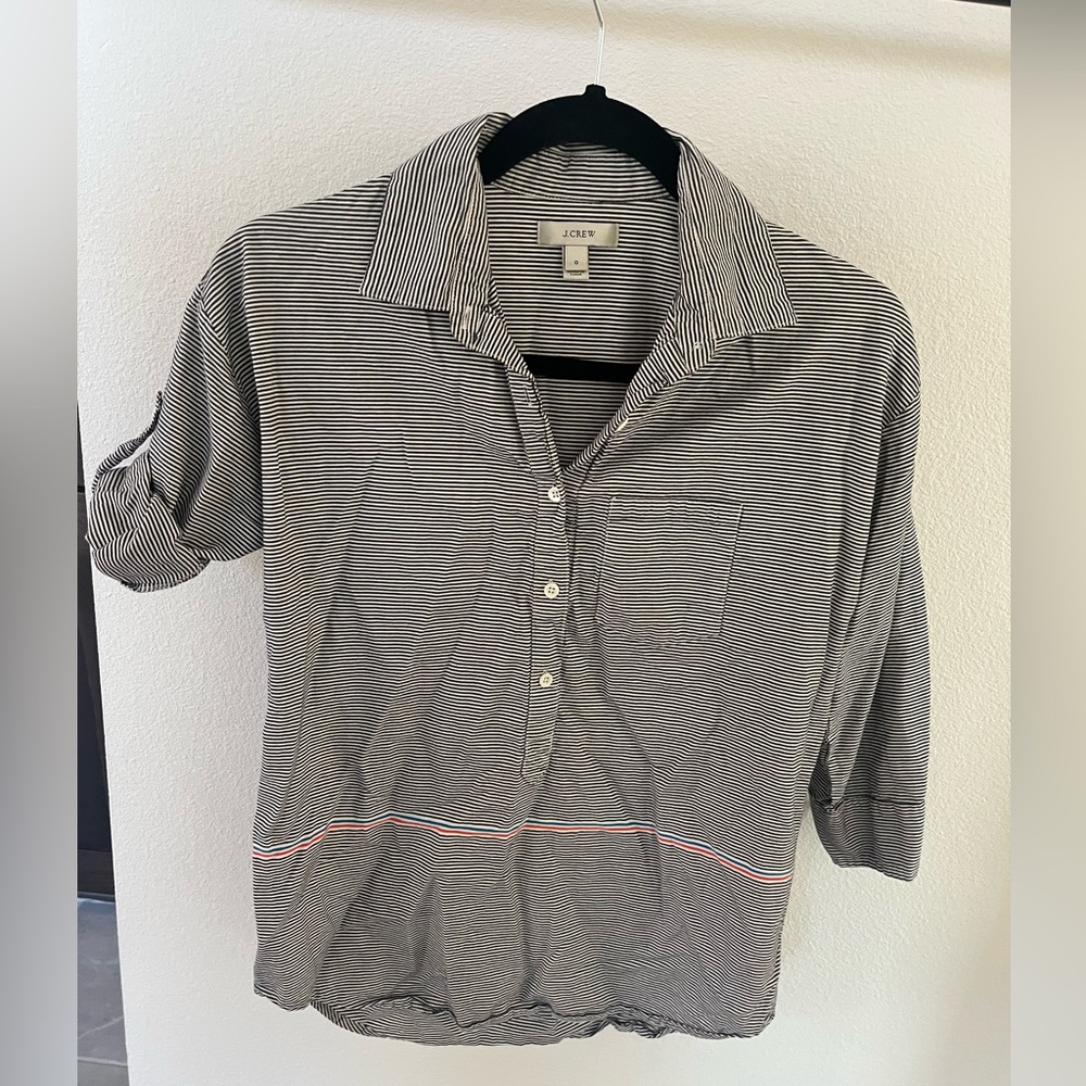 J. crew half button top. Size 0.